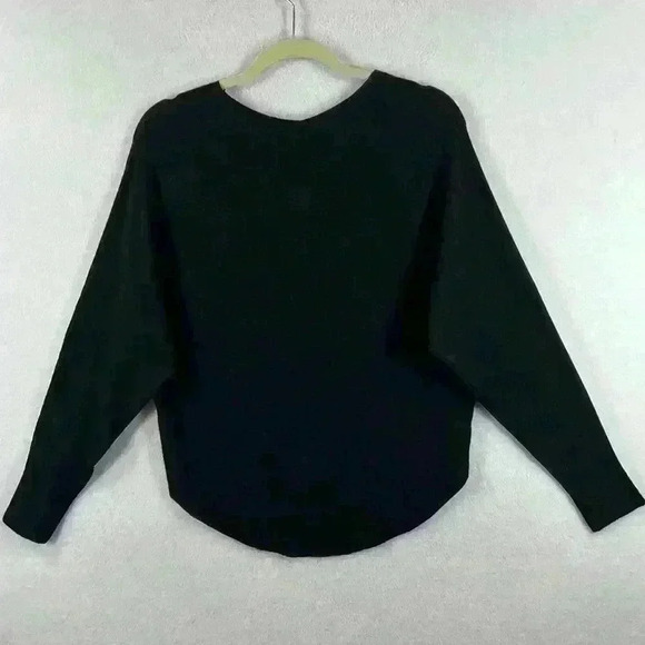 Milano Women's Sweater Size Small Black Rayon Blend Dolman Sleeve - Picture 2 of 6